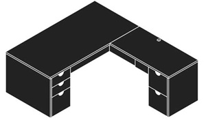 Cherryman Jade 66" Executive L Desk with 42" Return - JA-107N