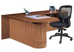 Cherryman Jade 72" Bullet Peninsula L Desk with 42" Return - JA-121N