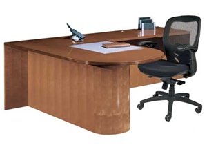 Cherryman Jade 72" Bullet Peninsula L Desk with 42" Return - JA-121N