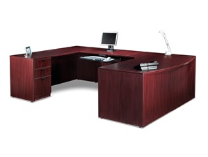 Offices to Go - 71" Executive Bow Top Computer Corner "U" Desk