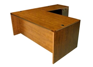 Cherryman 66" Desk with Return and 2 Full Pedestals (B/B/F, F/F) Cherryman Amber L Desk, Budget desk, l desk , laminate desk